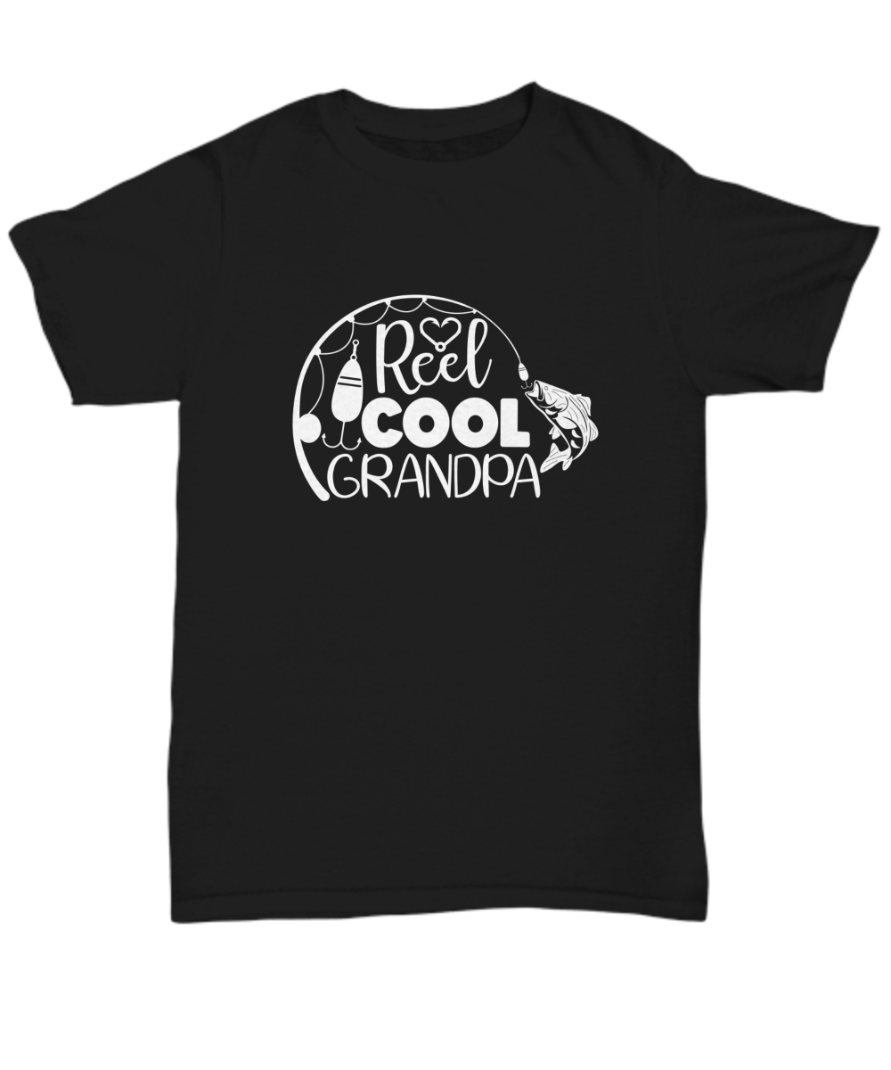 Reel cool Grandpa, white, funny, T-shirt, Tee, Unisex – Big Al's Everything  Shop