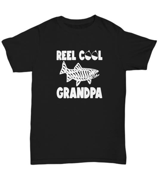 Reel cool Grandpa, white, funny, T-shirt, Tee, Unisex, Various colors