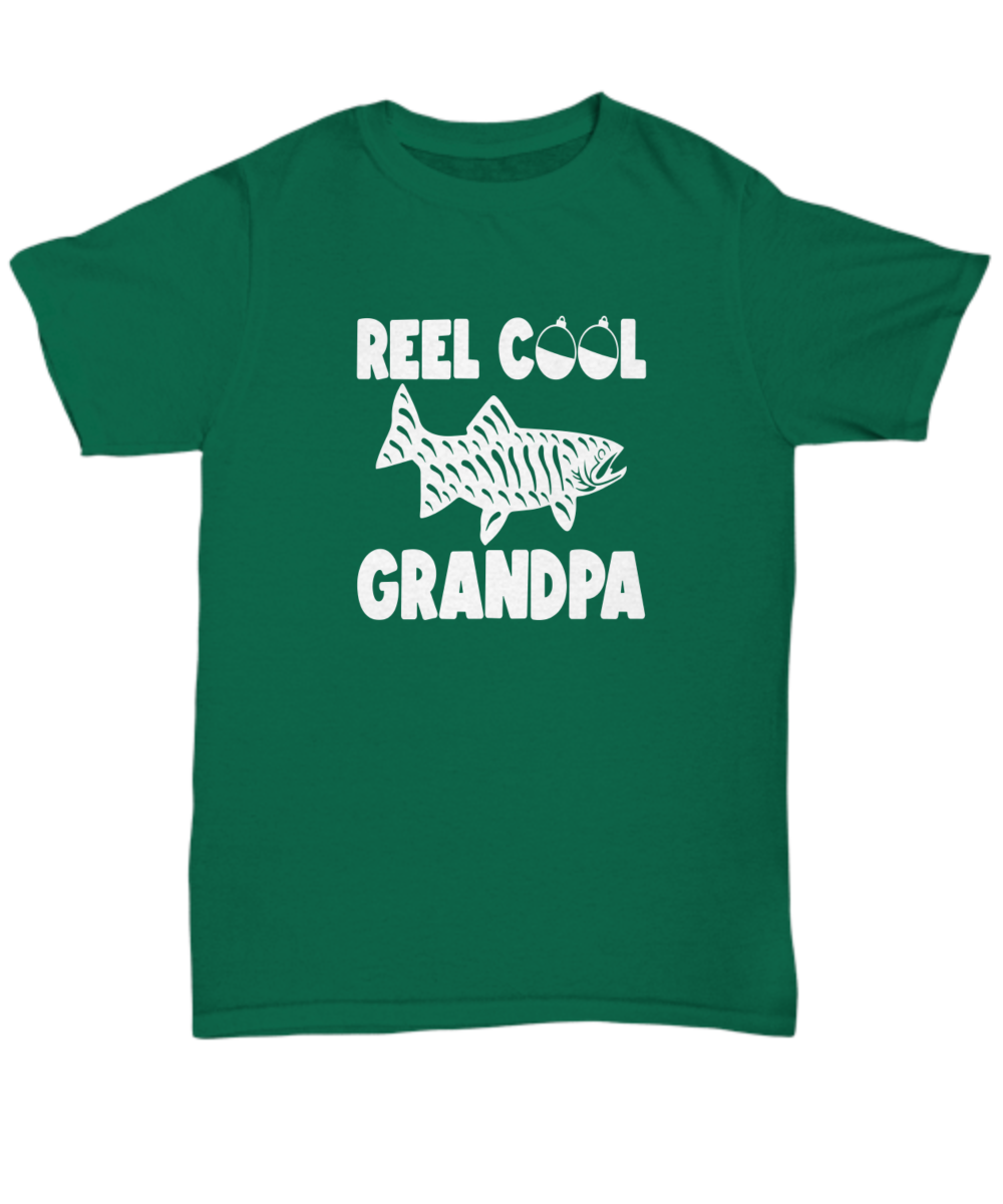 Reel cool Grandpa, white, funny, T-shirt, Tee, Unisex, Various colors