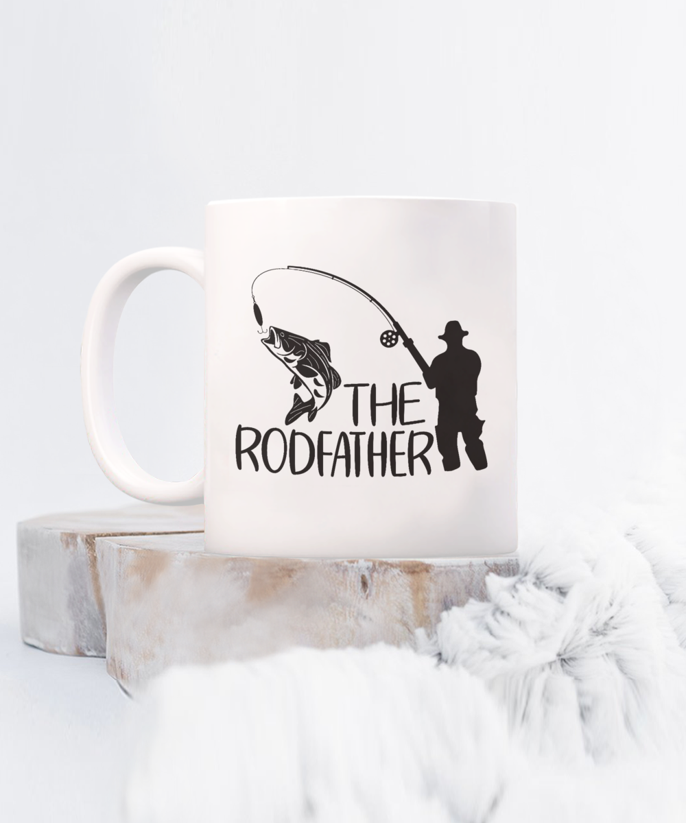 The Rodfather 11oz, Coffee, Mug, White, Funny